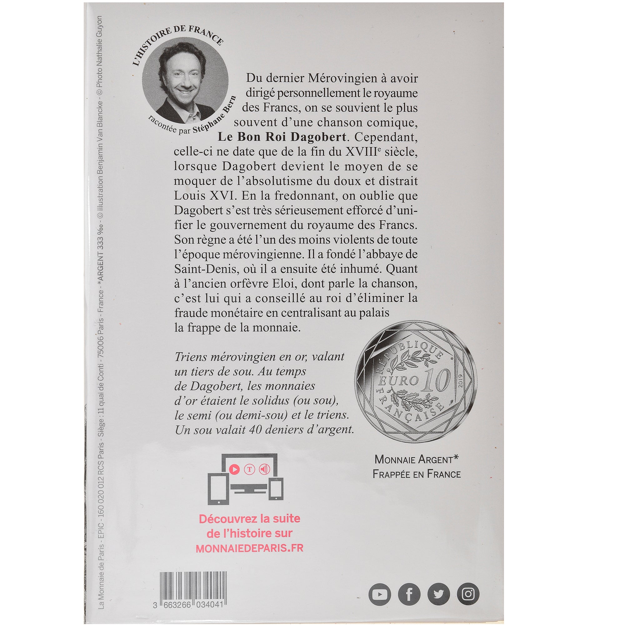 France, Monnaie de Paris, 10 Euro, Dagobert, 2019, MS(65-70), Silver