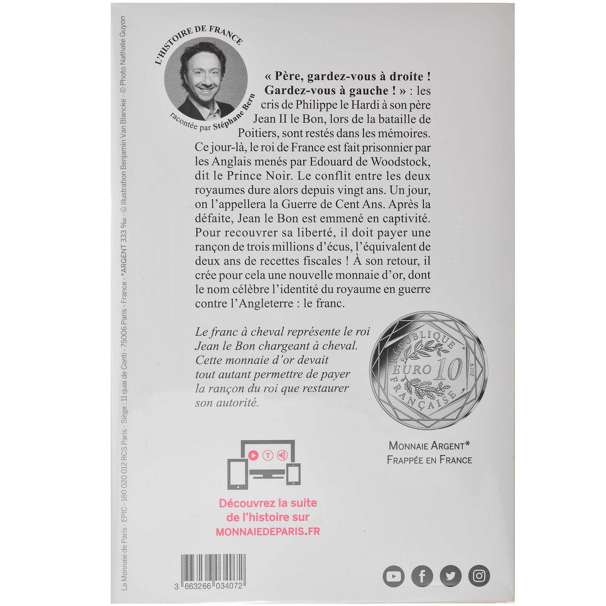 Frankreich, Monnaie de Paris, 10 Euro, Guerre de Cent Ans, 2019, STGL, Silber