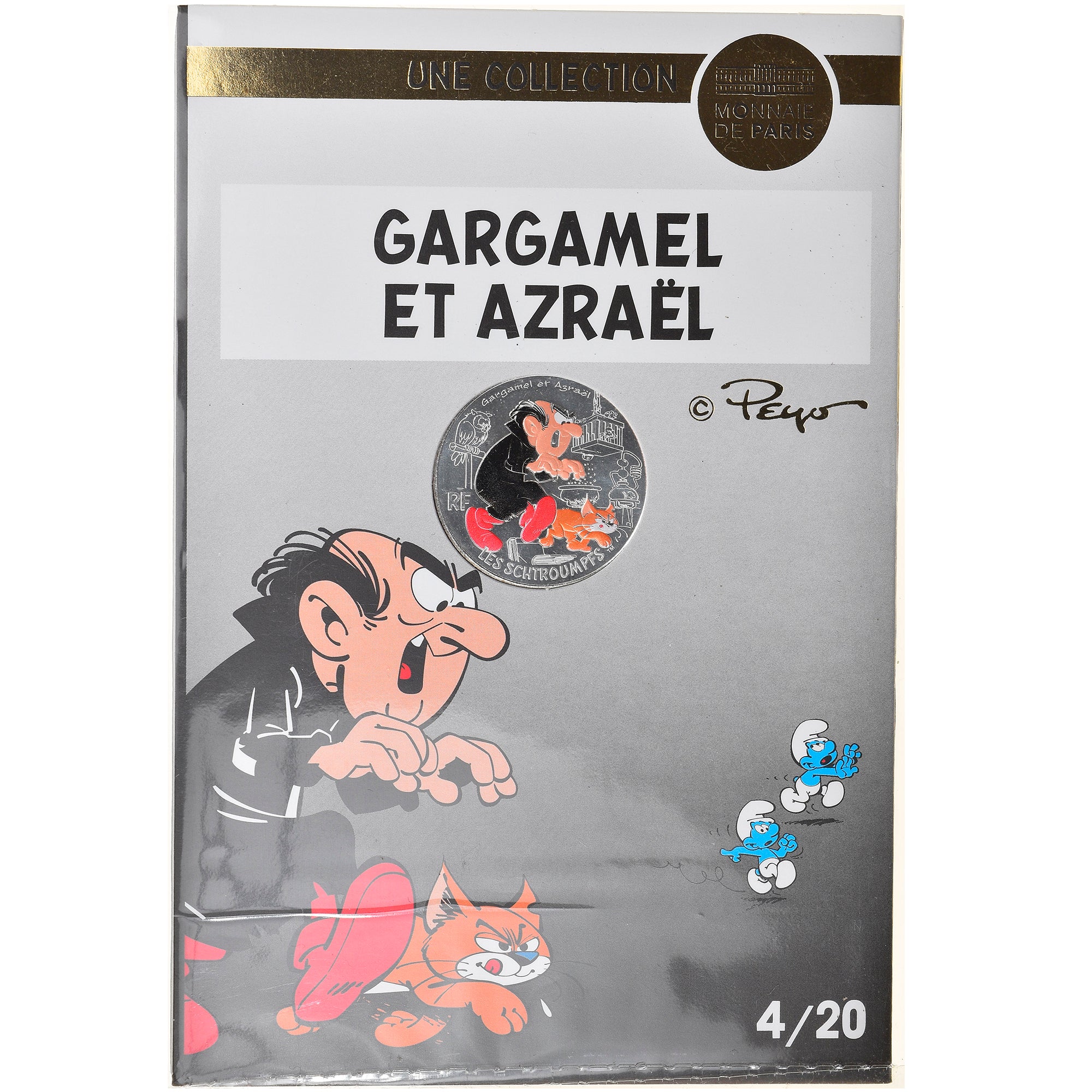 France, Monnaie de Paris, 10 Euro, Gargamel et Azrael, 2020, Colorisé, FDC