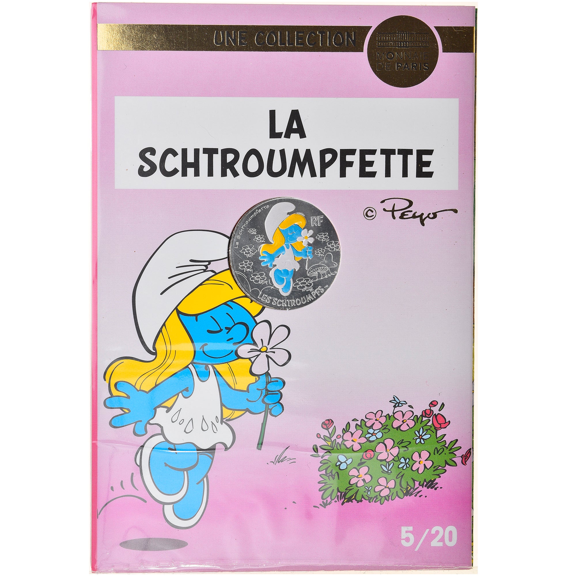 Francia, Monnaie de Paris, 10 Euro, La Schtroumpfette, 2020, Colourized, FDC