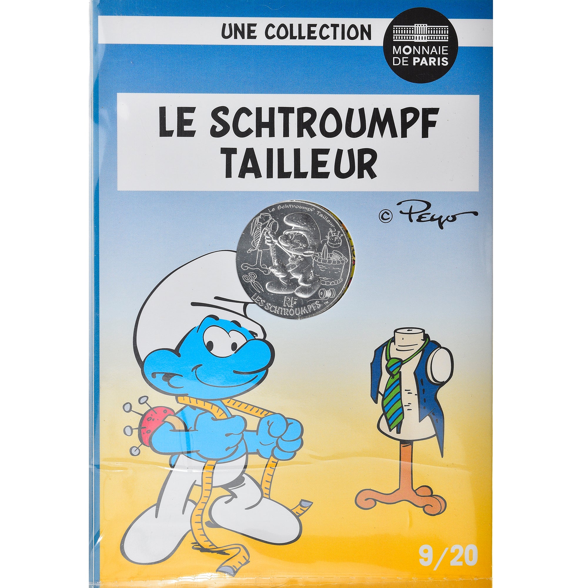 France, Monnaie de Paris, 10 Euro, Le Schtroumpf tailleur, 2020, MS(65-70)
