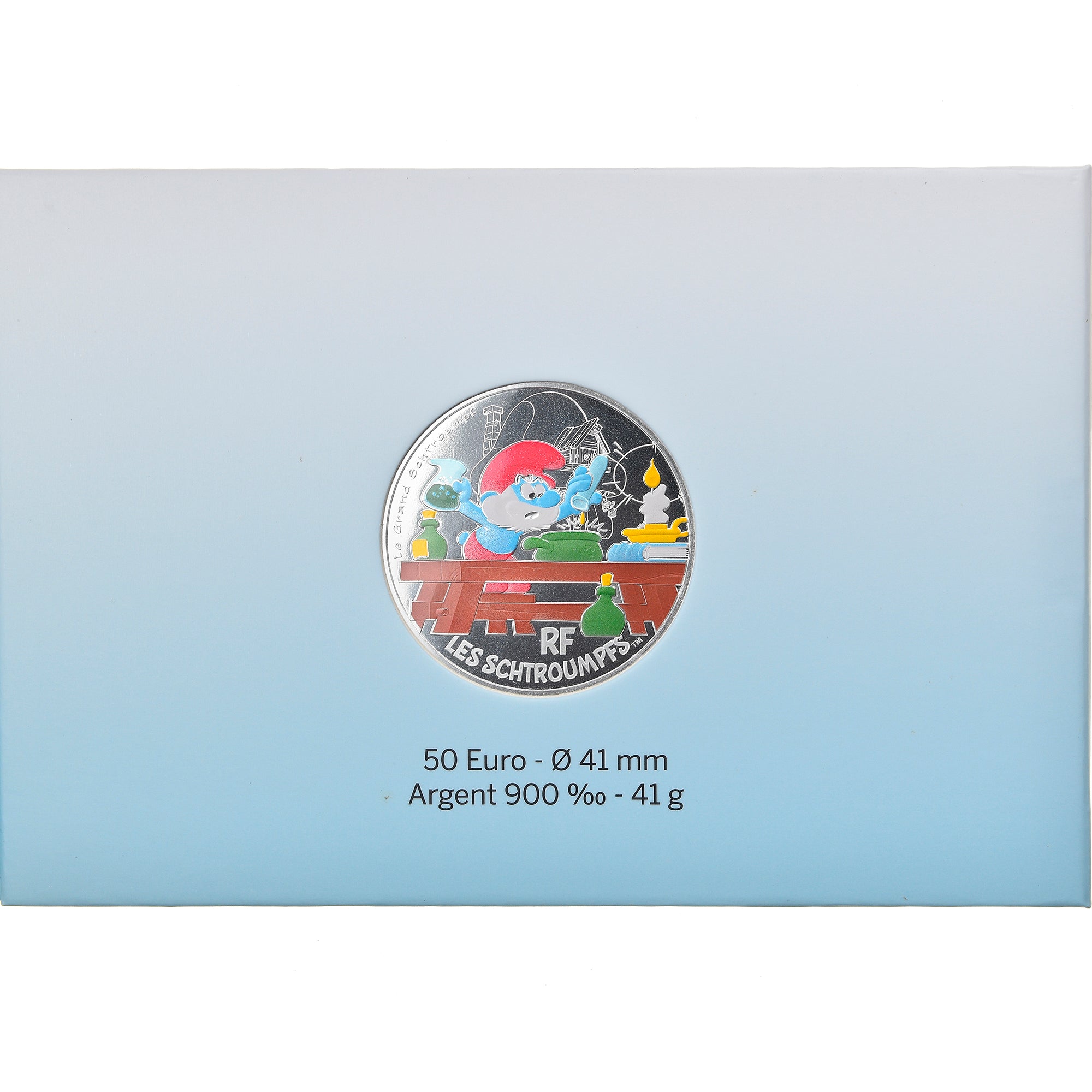 Frankrijk, Parijse munten, 50 Euro, Le Grand Schtroumpf, 2020, Colourized, FDC