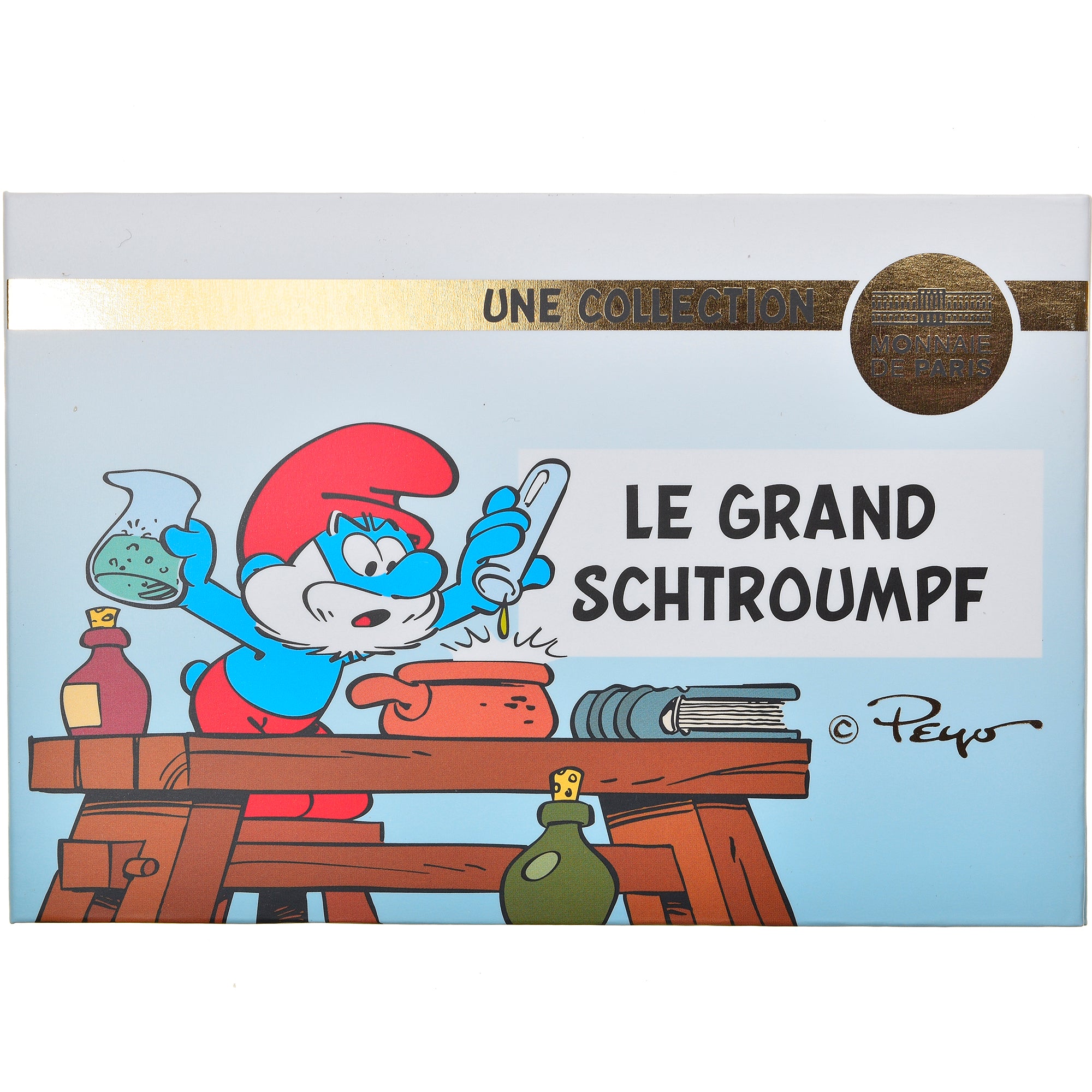 Frankrijk, Parijse munten, 50 Euro, Le Grand Schtroumpf, 2020, Colourized, FDC