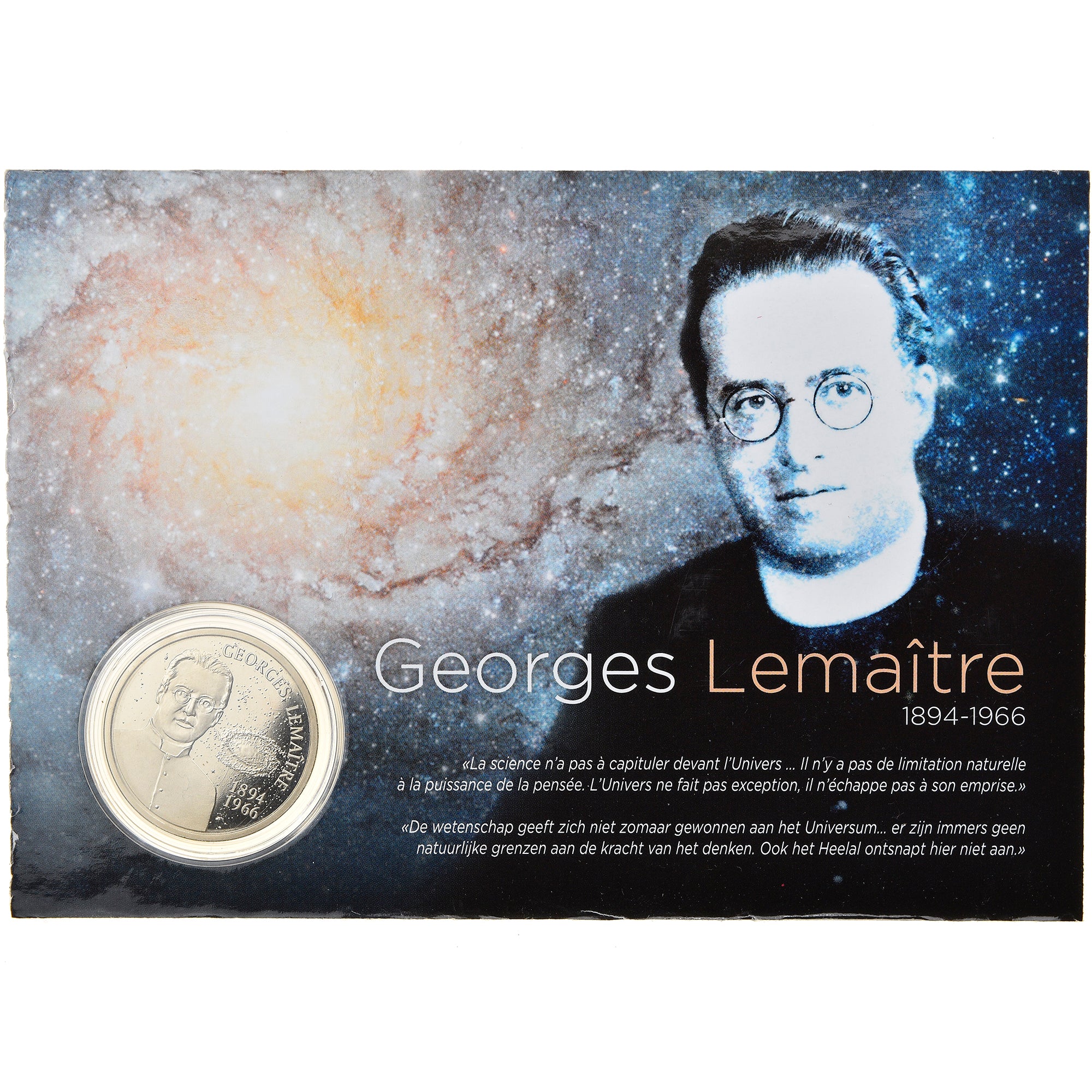 Belgium, 5 Euro, Georges Lemaître, 2016, MS(65-70), Copper-nickel