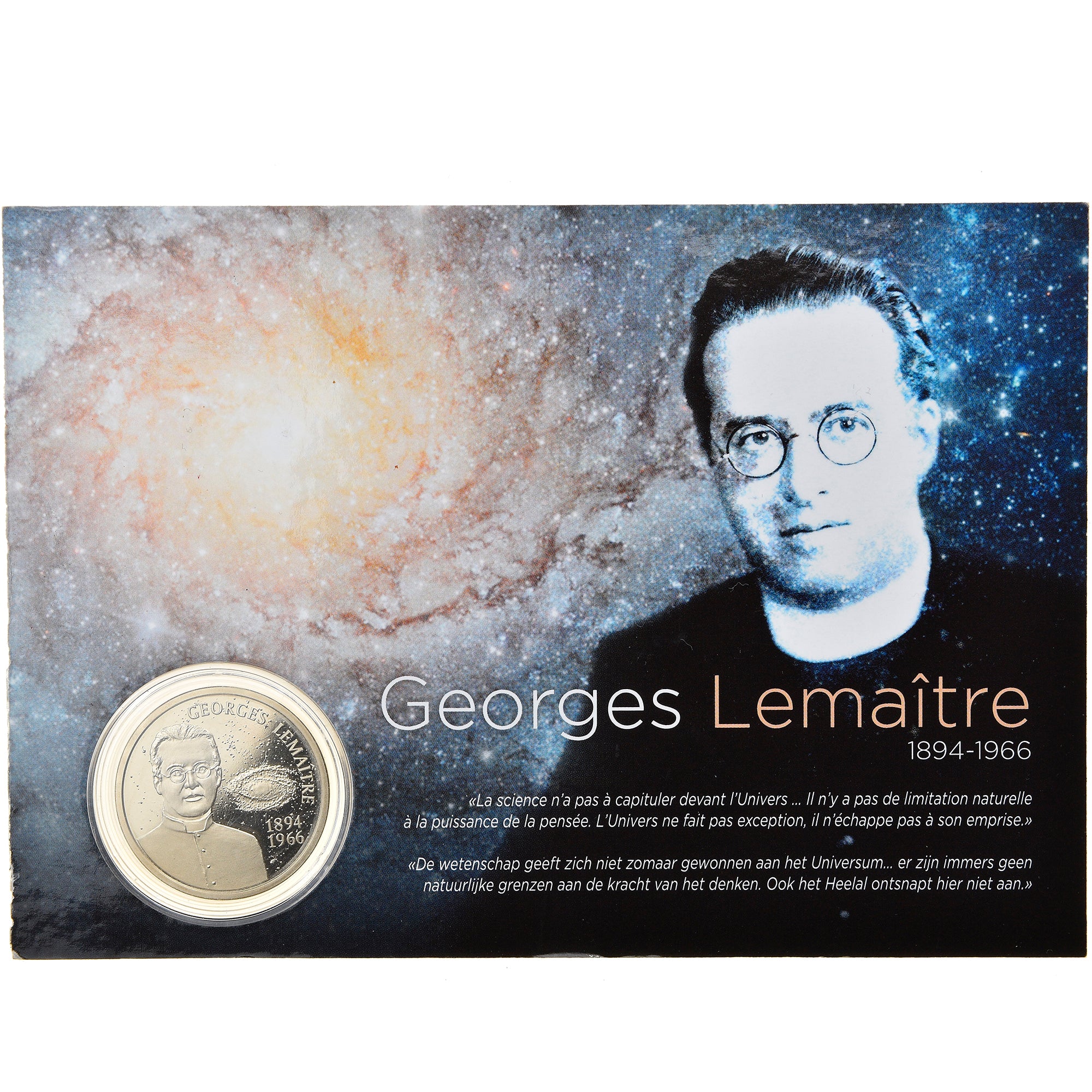 Belgium, 5 Euro, Georges Lemaître, 2016, MS(65-70), Copper-nickel