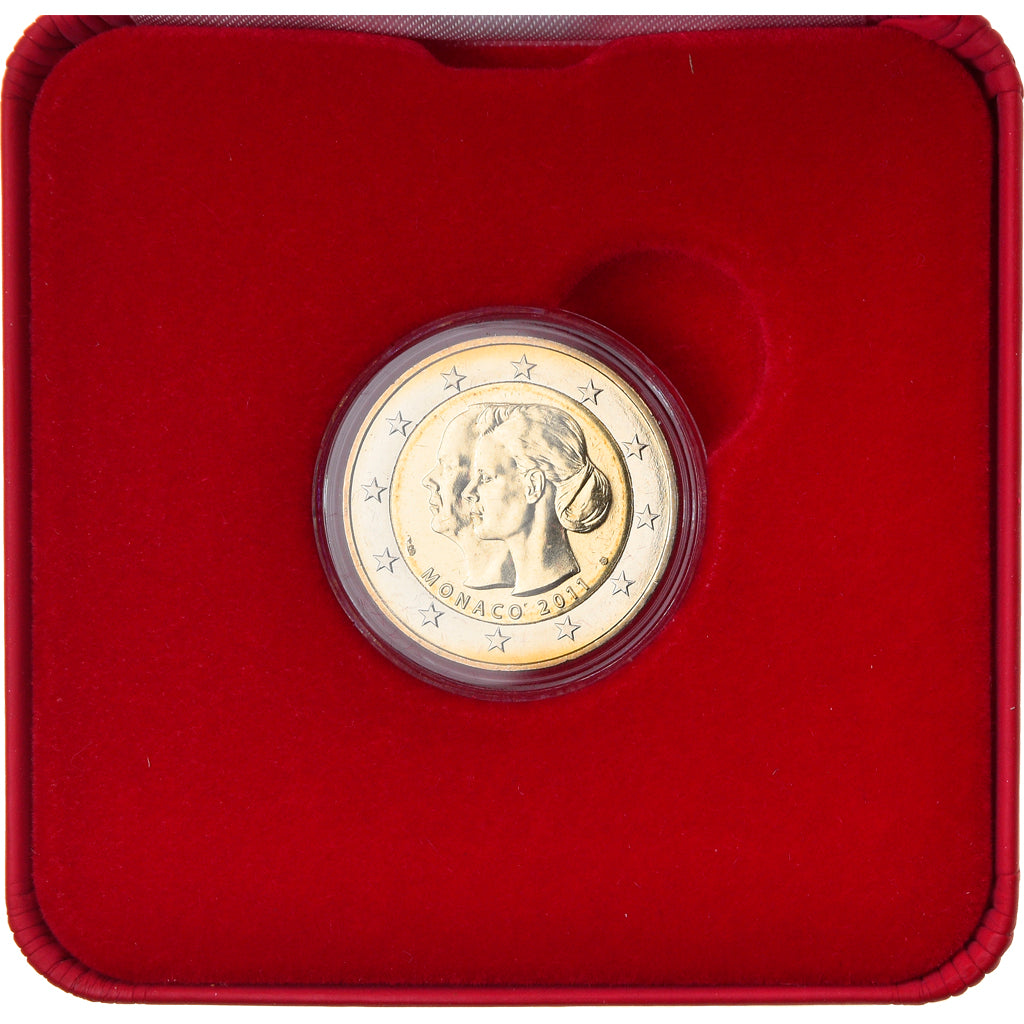 Monaco, 2 Euro, Albert II Royal Wedding, 2011, FDC, Bi-metallico