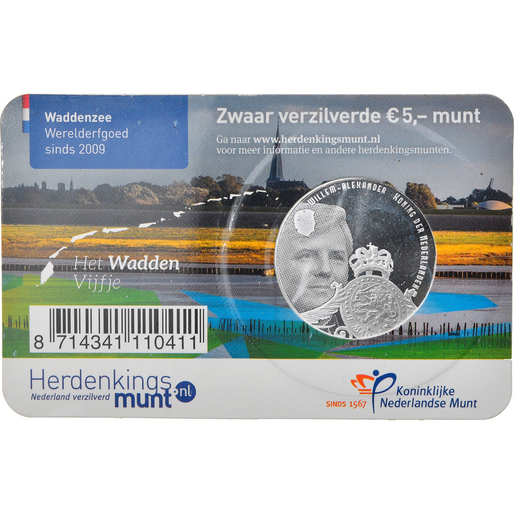 Netherlands, 5 Euro, Willem-Alexander (Wadden), 2016, MS(65-70), Silver Plated