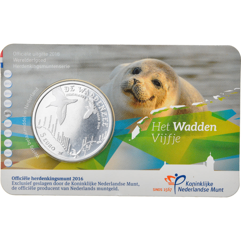 Netherlands, 5 Euro, Willem-Alexander (Wadden), 2016, MS(65-70), Silver Plated