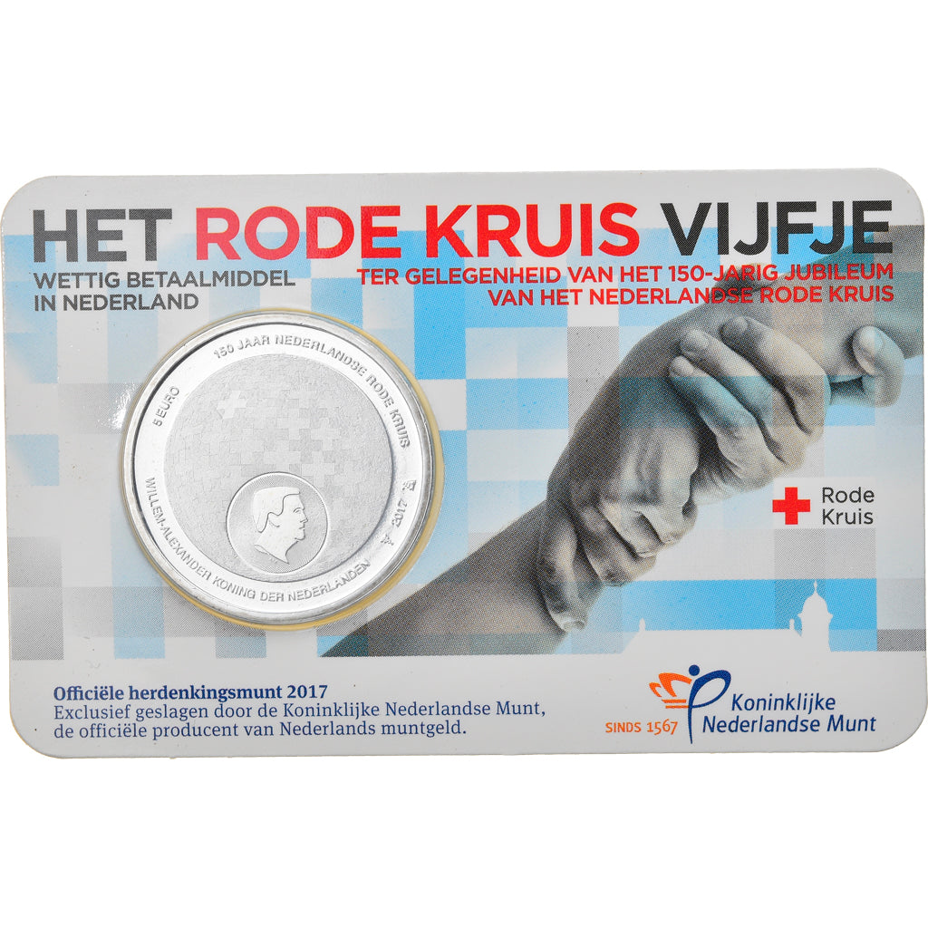 Netherlands, 5 Euro, Willem-Alexander (Red Cross), 2017, MS(65-70), Silver