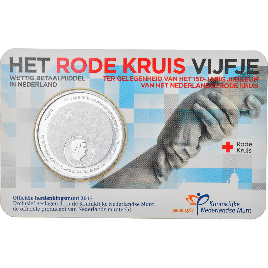 Netherlands, 5 Euro, Willem-Alexander (Red Cross), 2017, MS(65-70), Silver