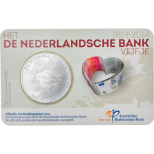 Paesi Bassi, 5 Euro, 200th anniversary of The Dutch Bank, 2014, FDC, Rame