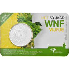 Paesi Bassi, 5 Euro, WWF Anniversary, 2011, FDC, Rame placcato argento