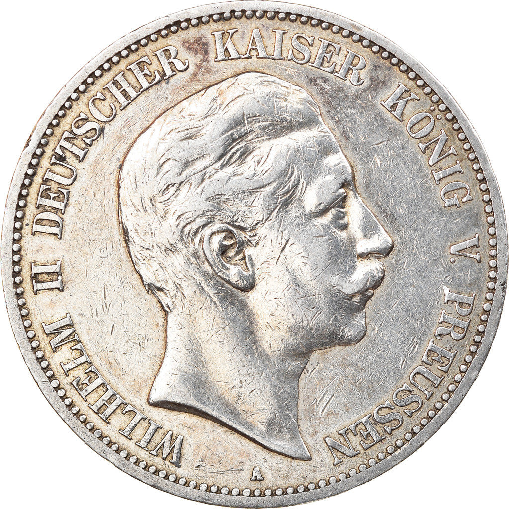 Coin, German States, PRUSSIA, Wilhelm II, 5 Mark, 1907, Berlin, VF(30-35)