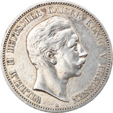 Coin, German States, PRUSSIA, Wilhelm II, 5 Mark, 1907, Berlin, VF(30-35)