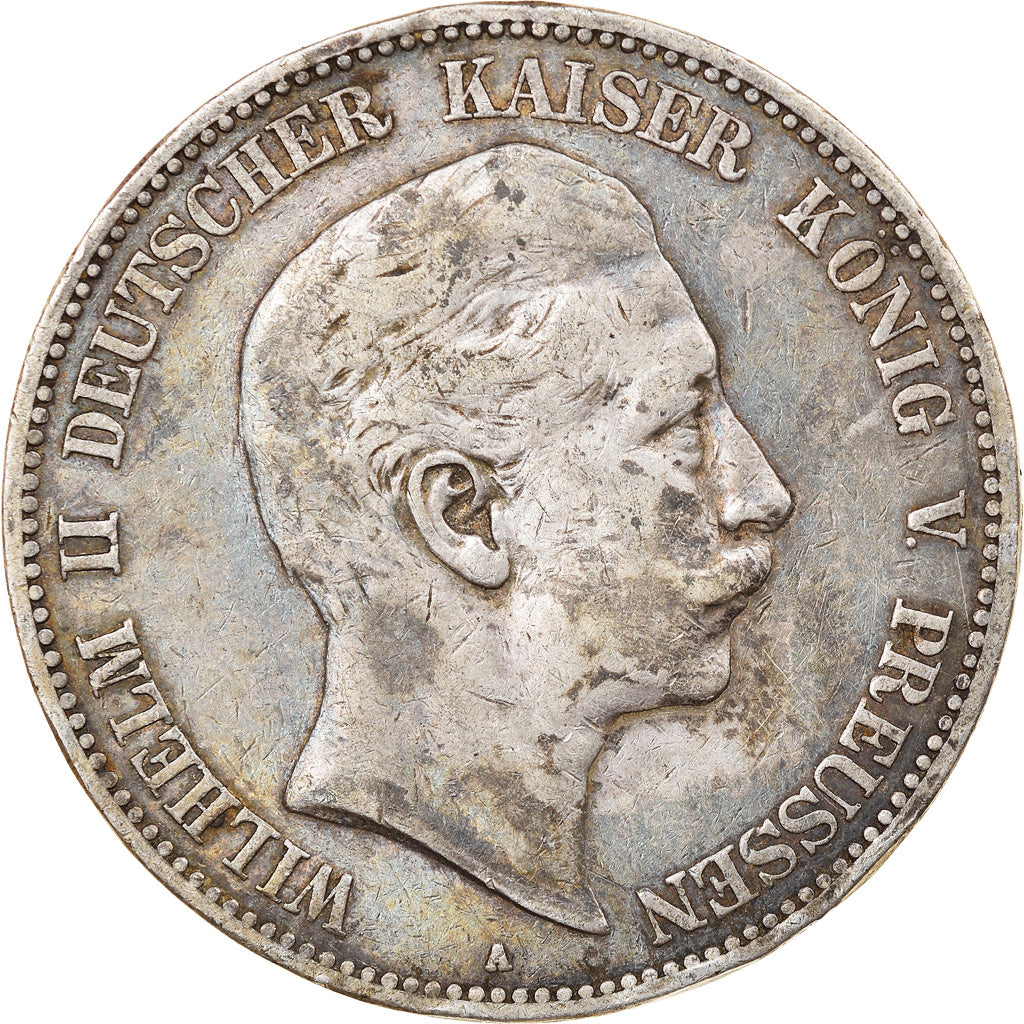 Moneda, Estados alemanes, PRUSSIA, Wilhelm II, 5 Mark, 1903, Berlin, BC+, Plata