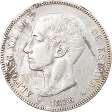 Coin, Spain, Alfonso XII, 5 Pesetas, 1876, Madrid, VF(30-35), Silver, KM:671