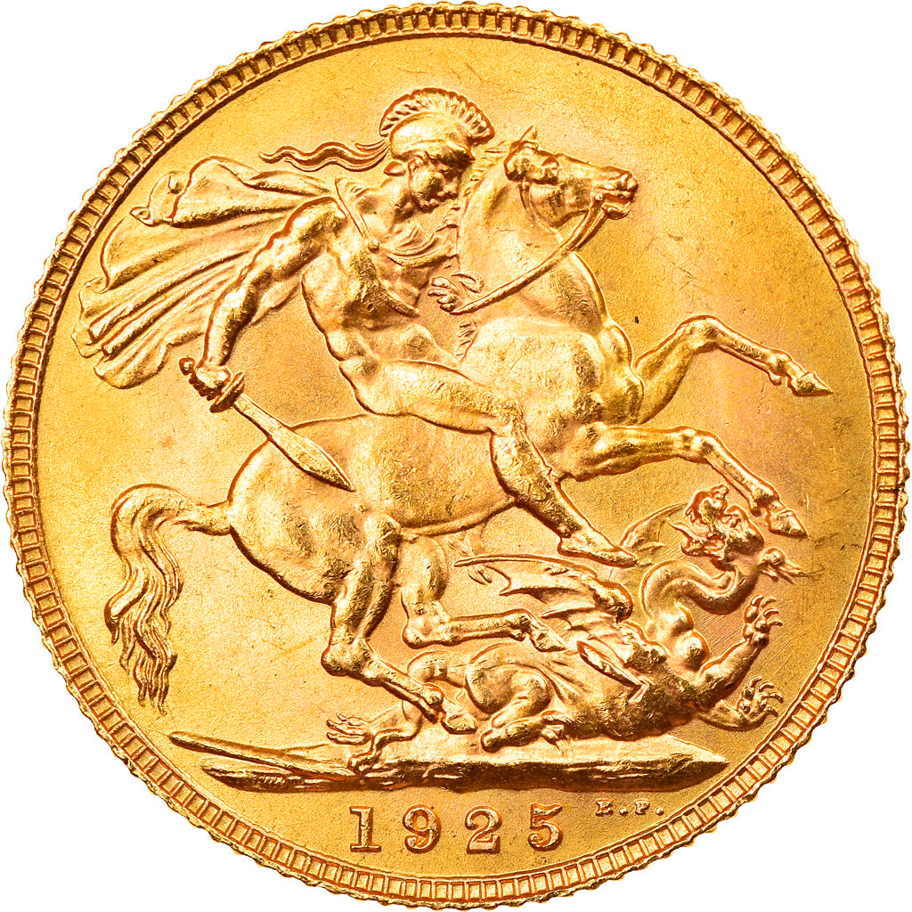 Coin, Great Britain, George V, Sovereign, 1925, MS(63), Gold, KM:820