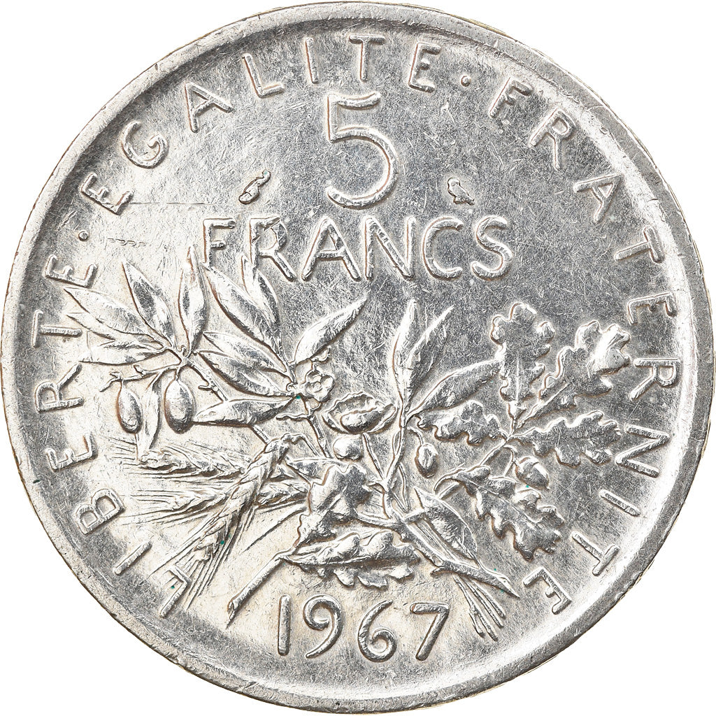 Coin, France, Semeuse, 5 Francs, 1967, Paris, AU(50-53), Silver, KM:926