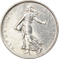 Moneda, Francia, Semeuse, 5 Francs, 1968, Paris, MBC+, Plata, KM:926