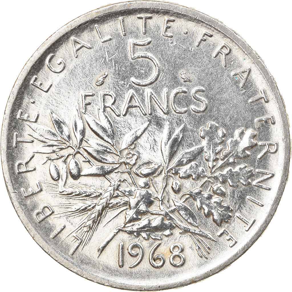 Coin, France, Semeuse, 5 Francs, 1968, Paris, AU(50-53), Silver, KM:926