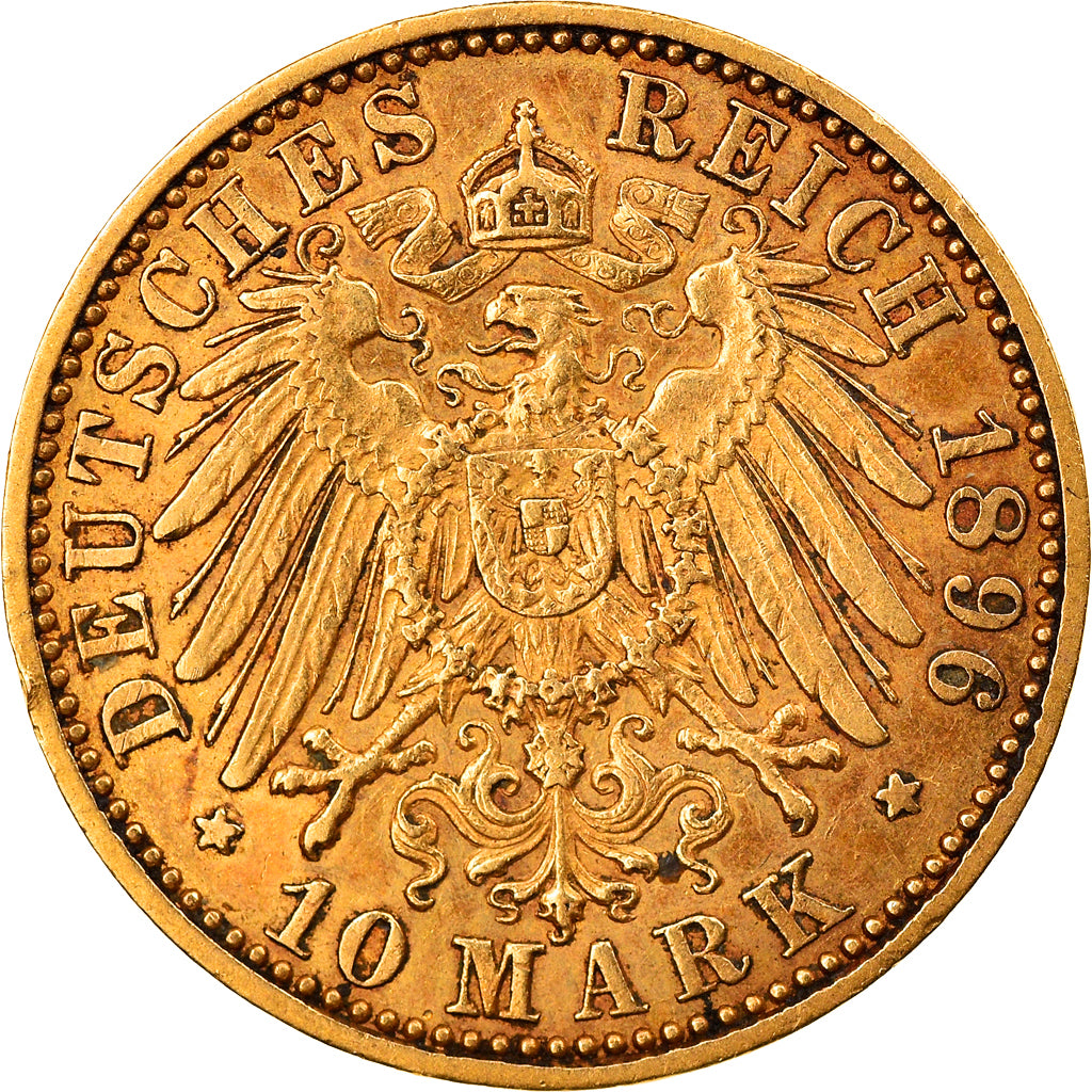 Coin, German States, PRUSSIA, Wilhelm II, 10 Mark, 1896, Berlin, EF(40-45)