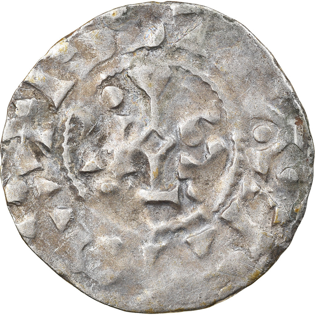 Coin, France, Picardie, Foulques II, Denarius, 1031-58, Amiens, VF(30-35)