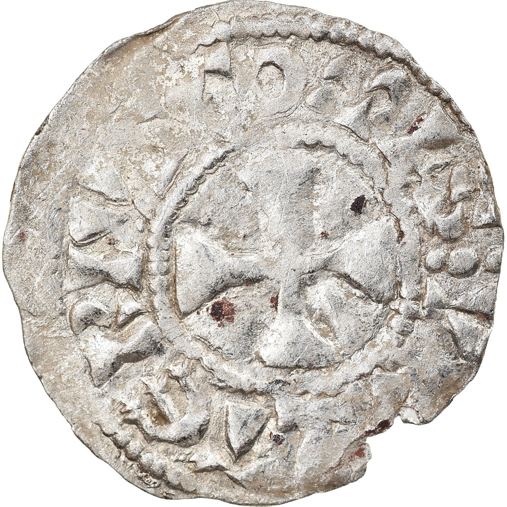 Moneda, Francia, Picardie, Gautier II, Denarius, 986-1027, Amiens, Extremely