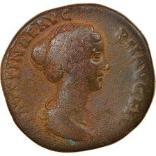 Munten, Faustina II, Sestertius, 147-161, Rome, FR+, Bronze, RIC:1381