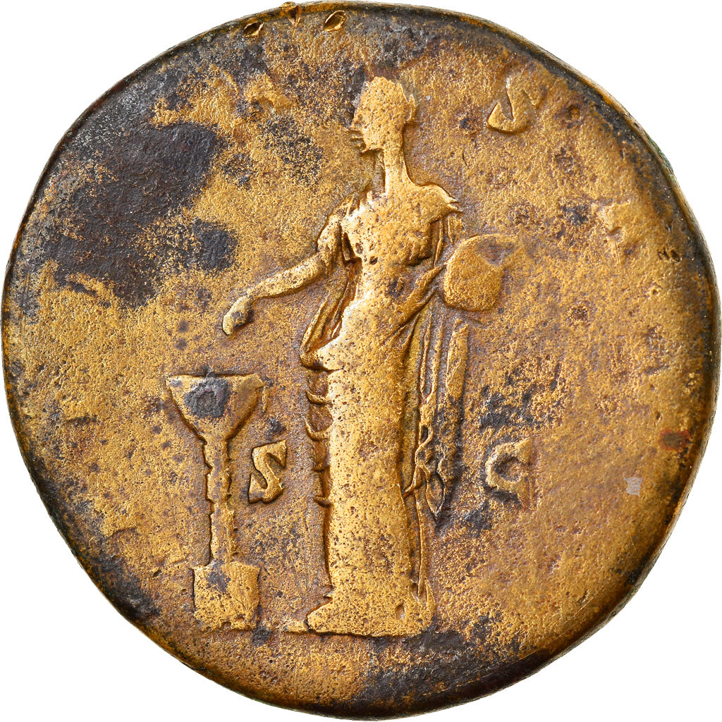 Coin, Faustina I, Sestertius, AD 141-146, Rome, VF(20-25), Bronze, RIC:1146a