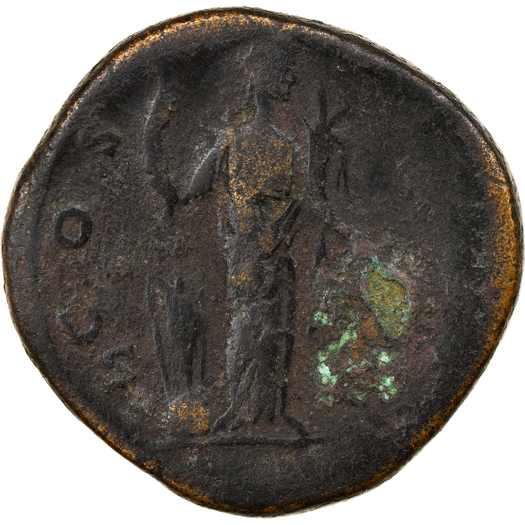 Moneda, Antoninus Pius, Sestercio, 151-152, Rome, BC+, Bronce, RIC:885