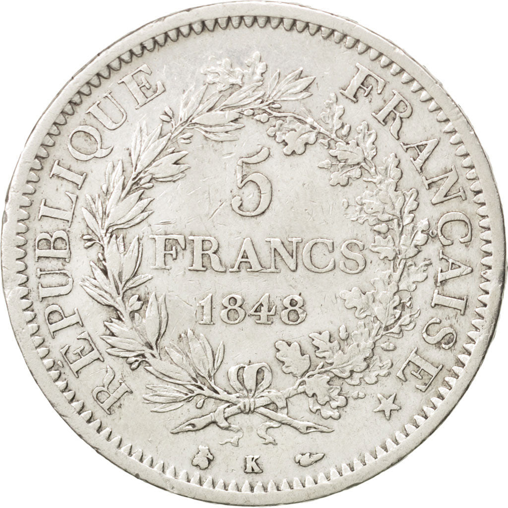 Coin, France, Hercule, 5 Francs, 1848, Bordeaux, EF(40-45), Silver, KM:756.4