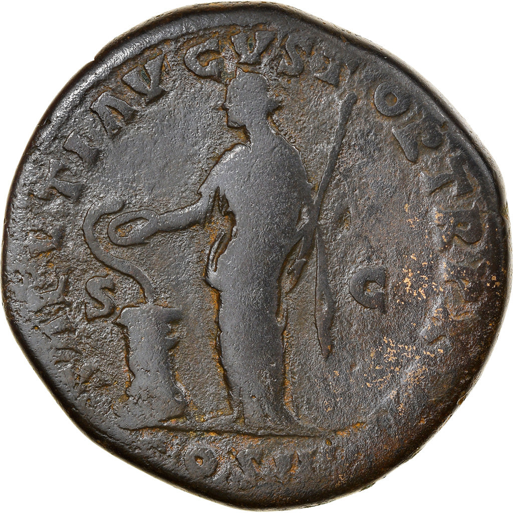 Coin, Antoninus Pius, Sestertius, 163, Rome, VF(20-25), Bronze, RIC:843