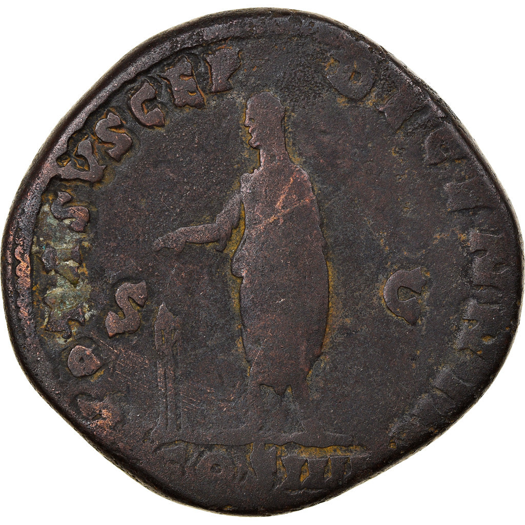 Moneta, Antoninus Pius, Sesterzio, 158-159, Rome, MB, Bronzo, RIC:1009