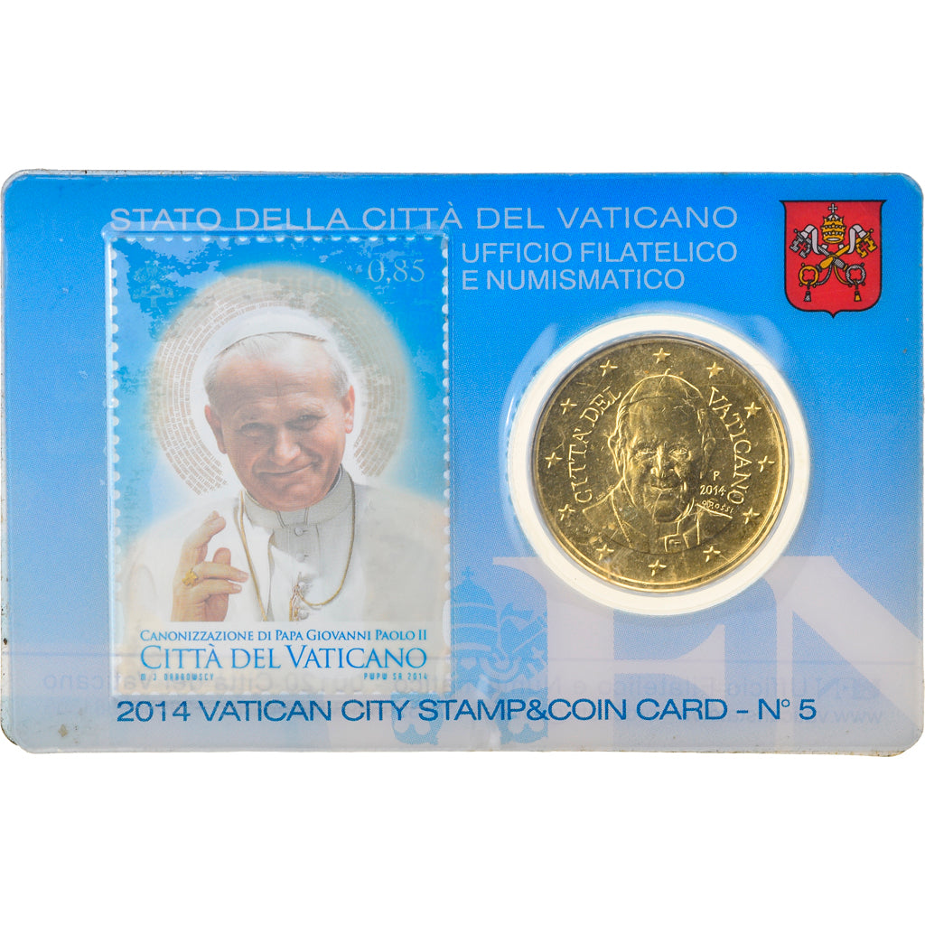 Vatican, 50 Cents, Le Pape François, 2014, MS(65-70), Nordic gold