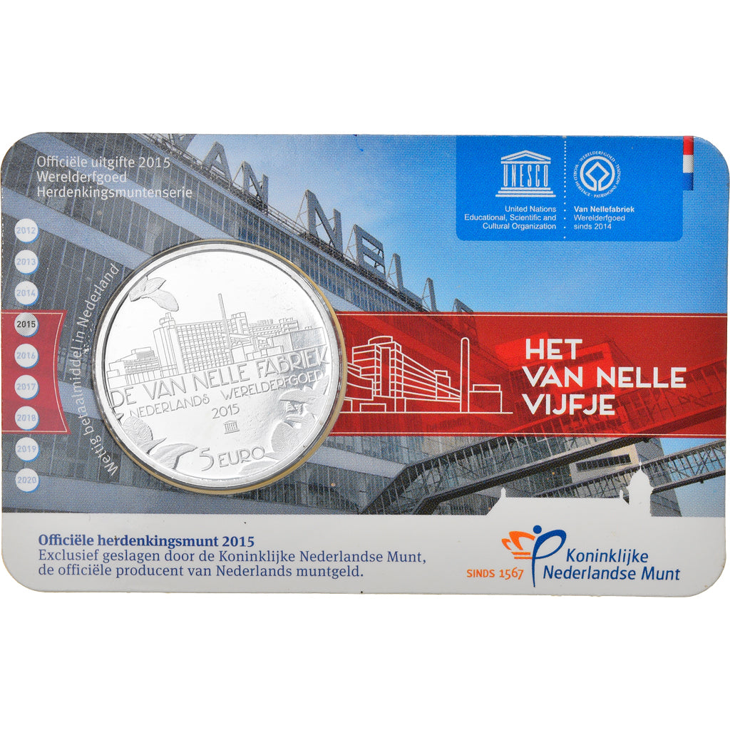 Netherlands, 5 Euro, Van Nellefabriek, 2015, MS(65-70), Silver Plated Copper