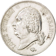 Coin, France, Louis XVIII, Louis XVIII, 5 Francs, 1822, Lille, AU(50-53)