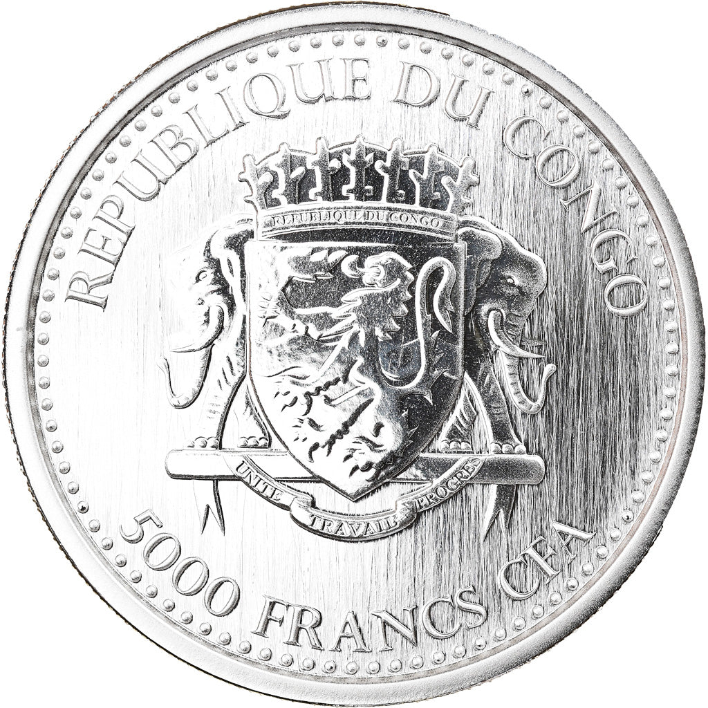 Coin, Congo Republic, Congo Silverback Gorilla, 5000 Francs CFA, 2015