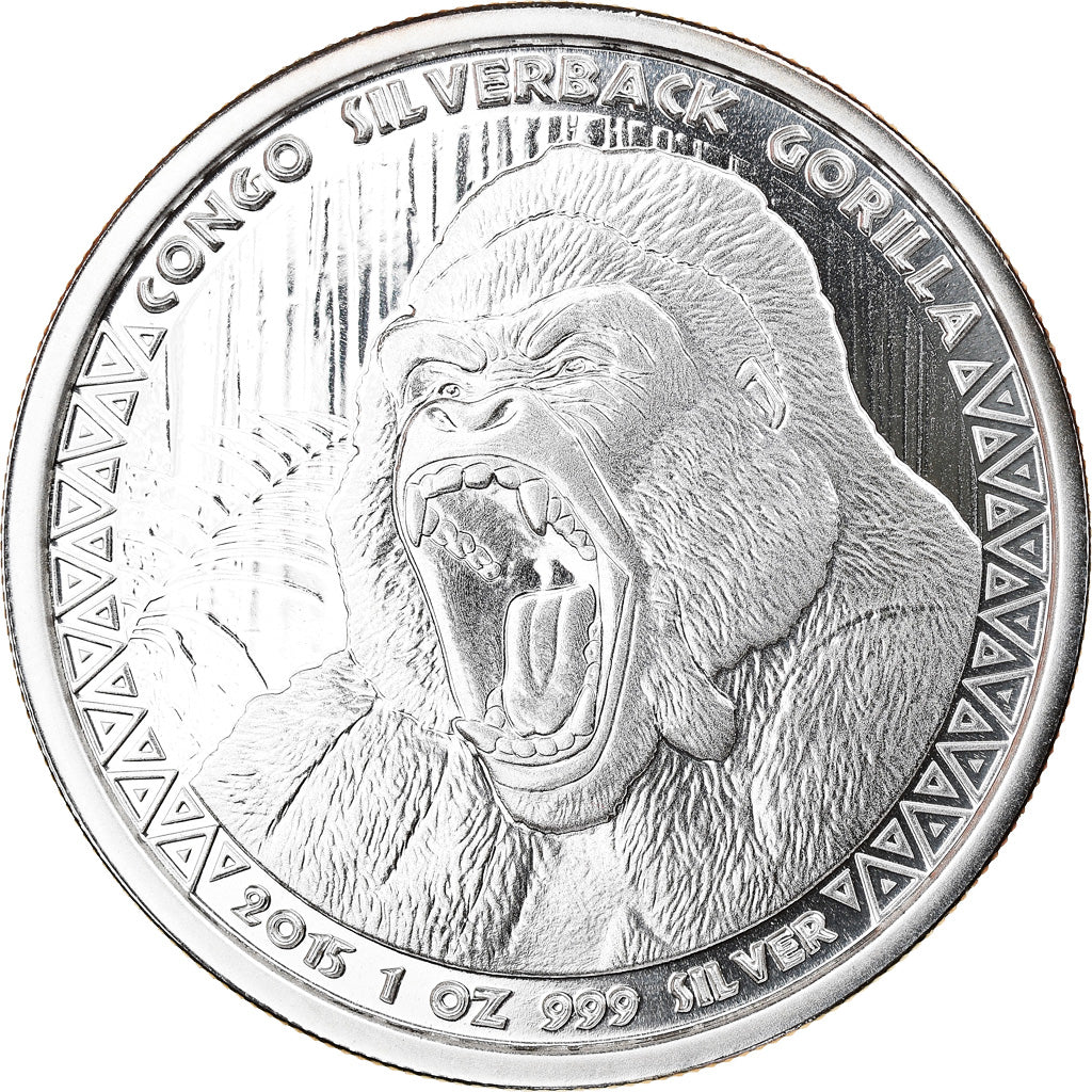 Moneta, Republika Konga, Congo Silverback Gorilla, 5000 Francs CFA, 2015