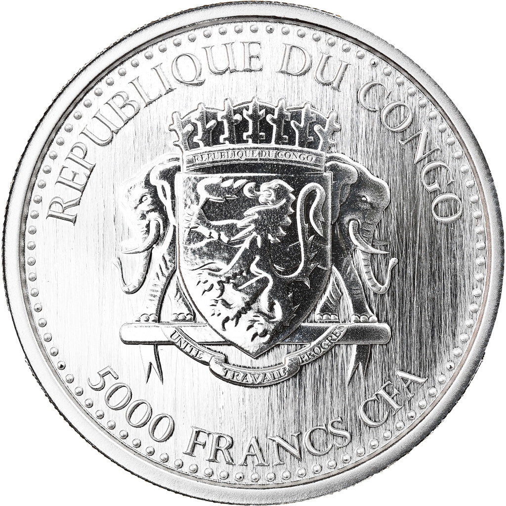 Moneta, Republika Konga, Congo Silverback Gorilla, 5000 Francs CFA, 2015