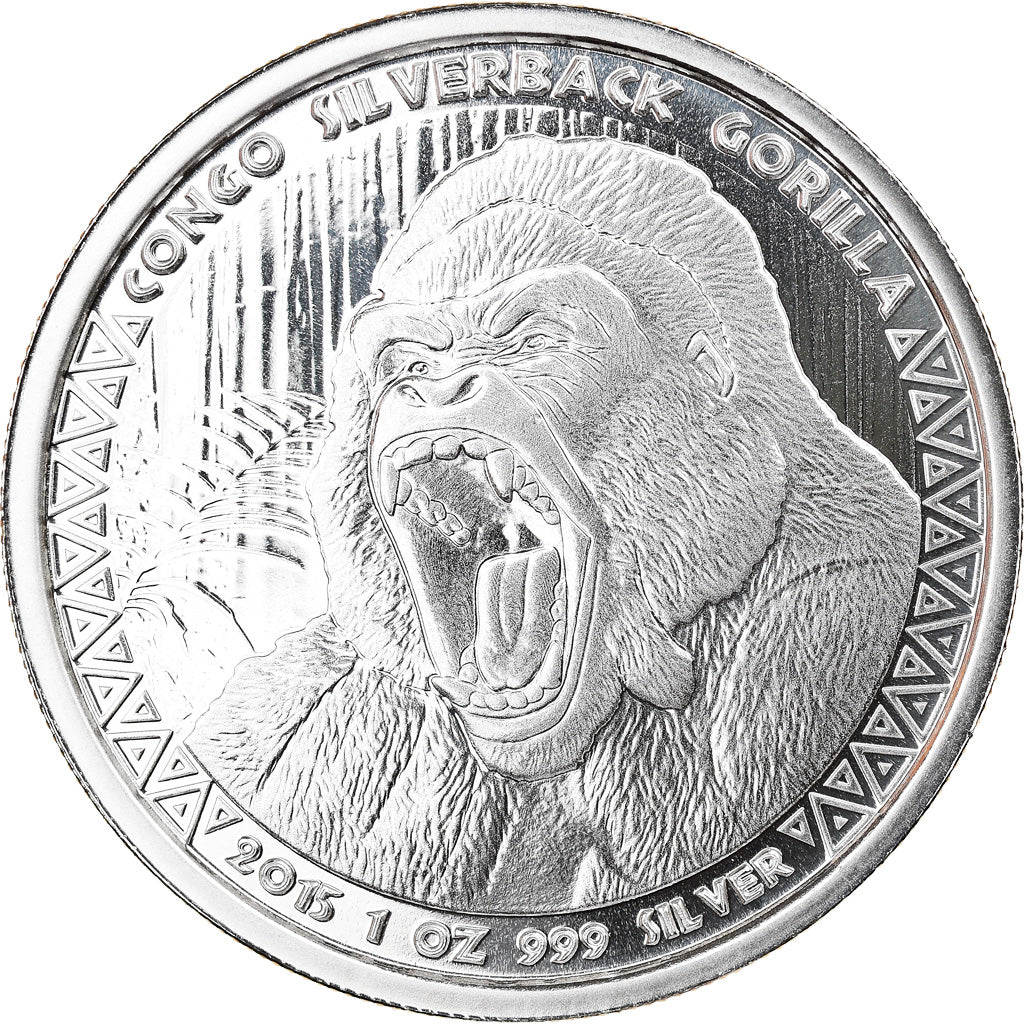 Moneta, Republika Konga, Congo Silverback Gorilla, 5000 Francs CFA, 2015