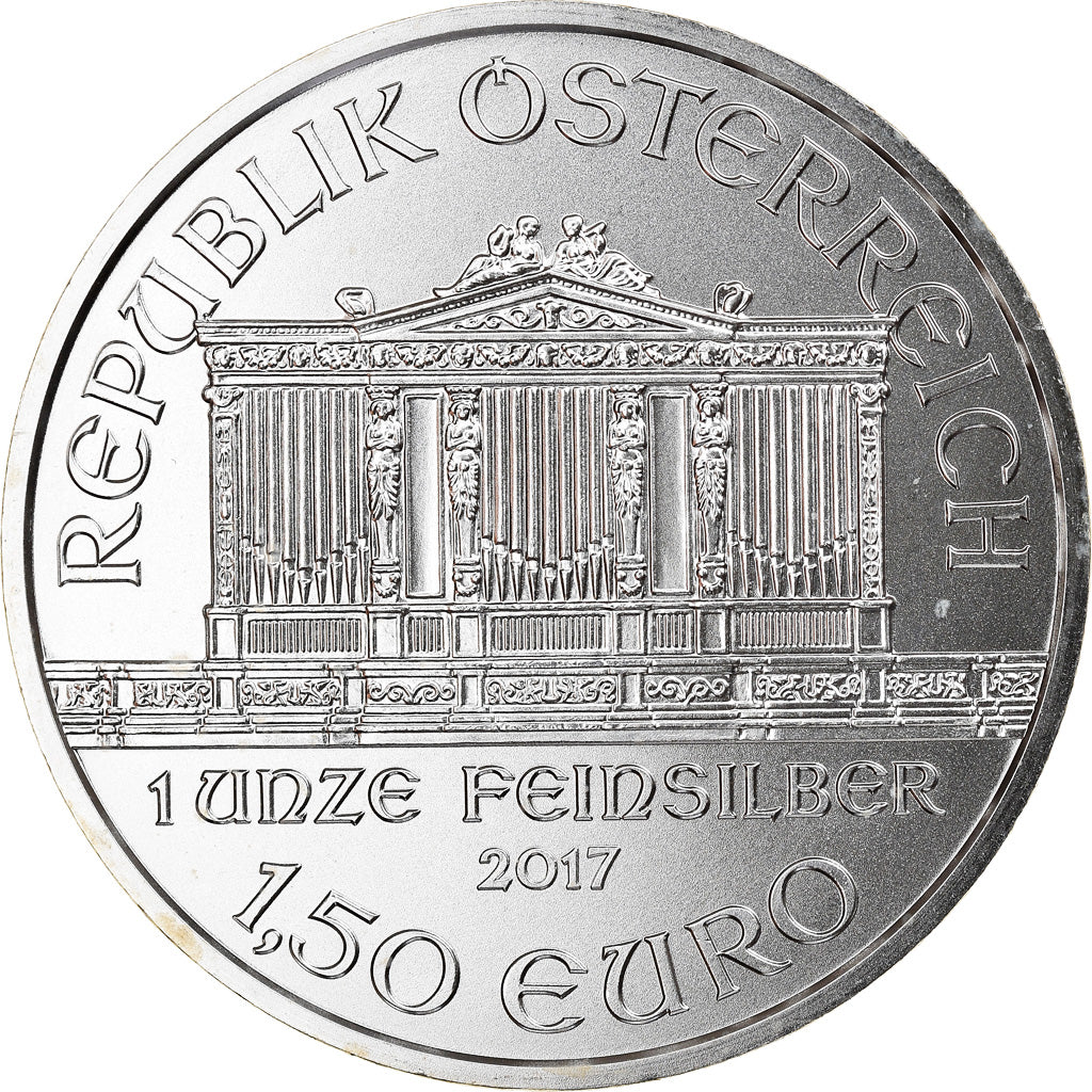 Austria, Philharmonic Orchestra, 1-1/2 Euro, 2017, 1 Oz, MS(65-70), Silver