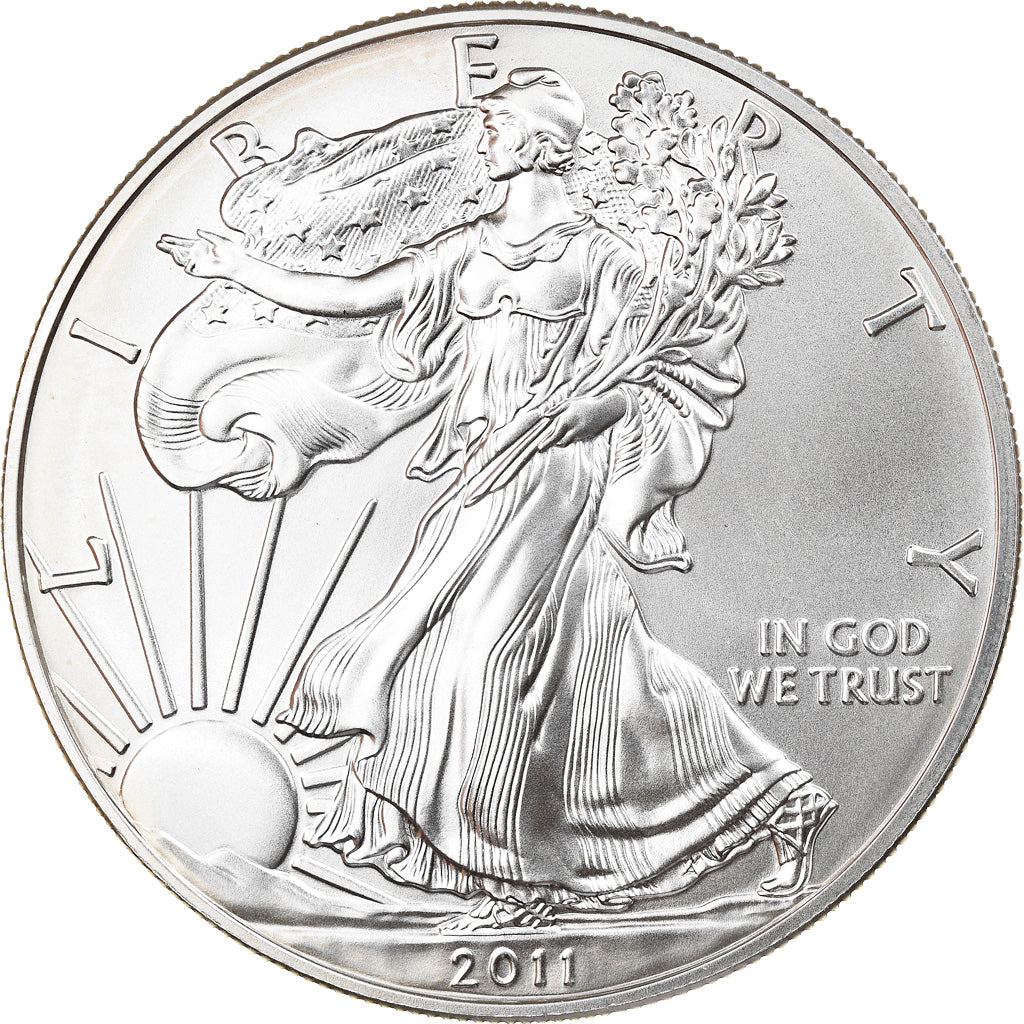 Coin, United States, Silver Eagle, Dollar, 2011, U.S. Mint, MS(65-70), Silver