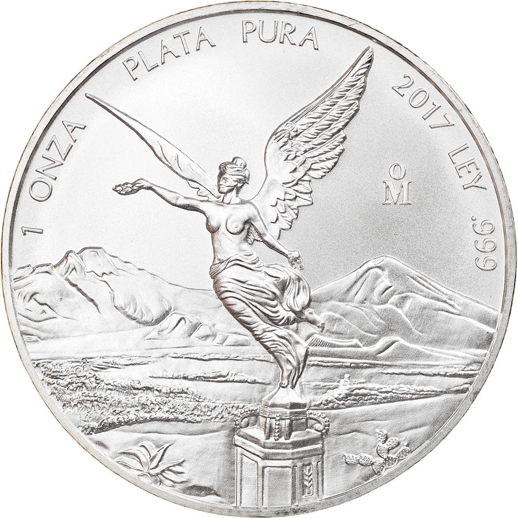 Coin, Mexico, Libertad, Onza, Troy Ounce of Silver, 2017, Bullion, MS(65-70)