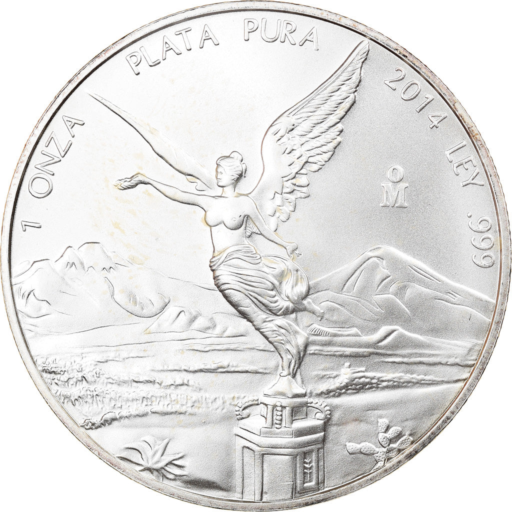 Coin, Mexico, Libertad, Onza, Troy Ounce of Silver, 2014, Bullion, MS(65-70)