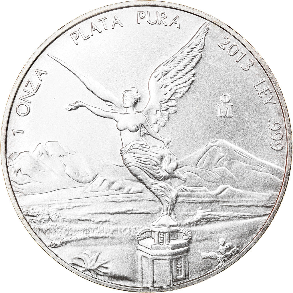 Moneta, Mexico, Libertad, Onza, Troy Ounce of Silver, 2013, Bullion, MS(65-70)