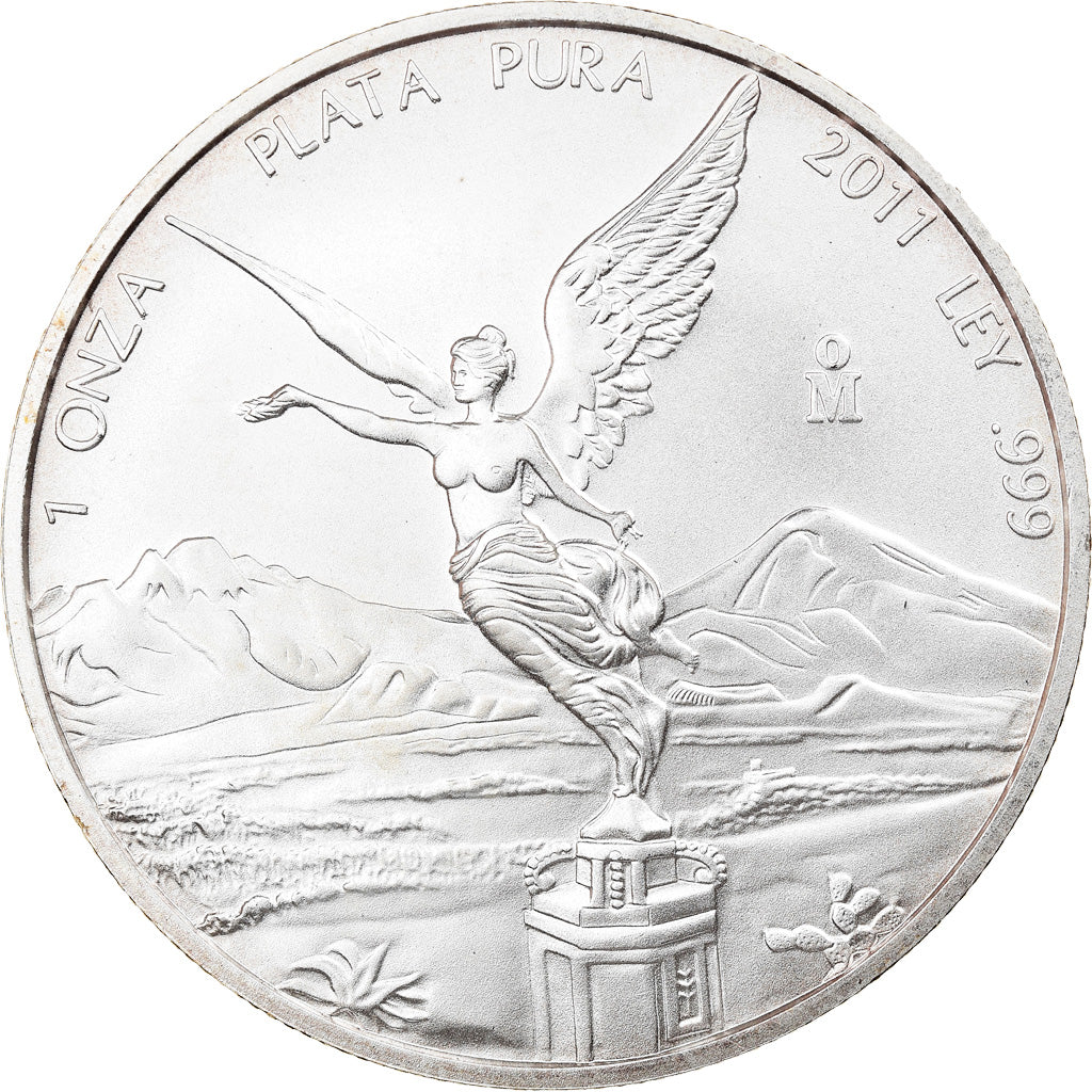 Coin, Mexico, Libertad, Onza, Troy Ounce of Silver, 2011, Bullion, MS(65-70)
