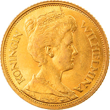 Moneta, Holandia, Wilhelmina I, 5 Gulden, 1912, AU(55-58), Złoto, KM:151