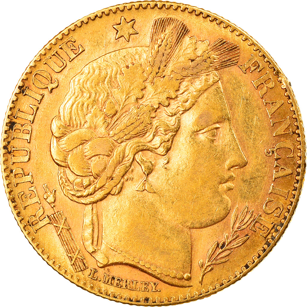 Moeda, França, Cérès, 10 Francs, 1896, Paris, AU(50-53), Dourado, KM:830