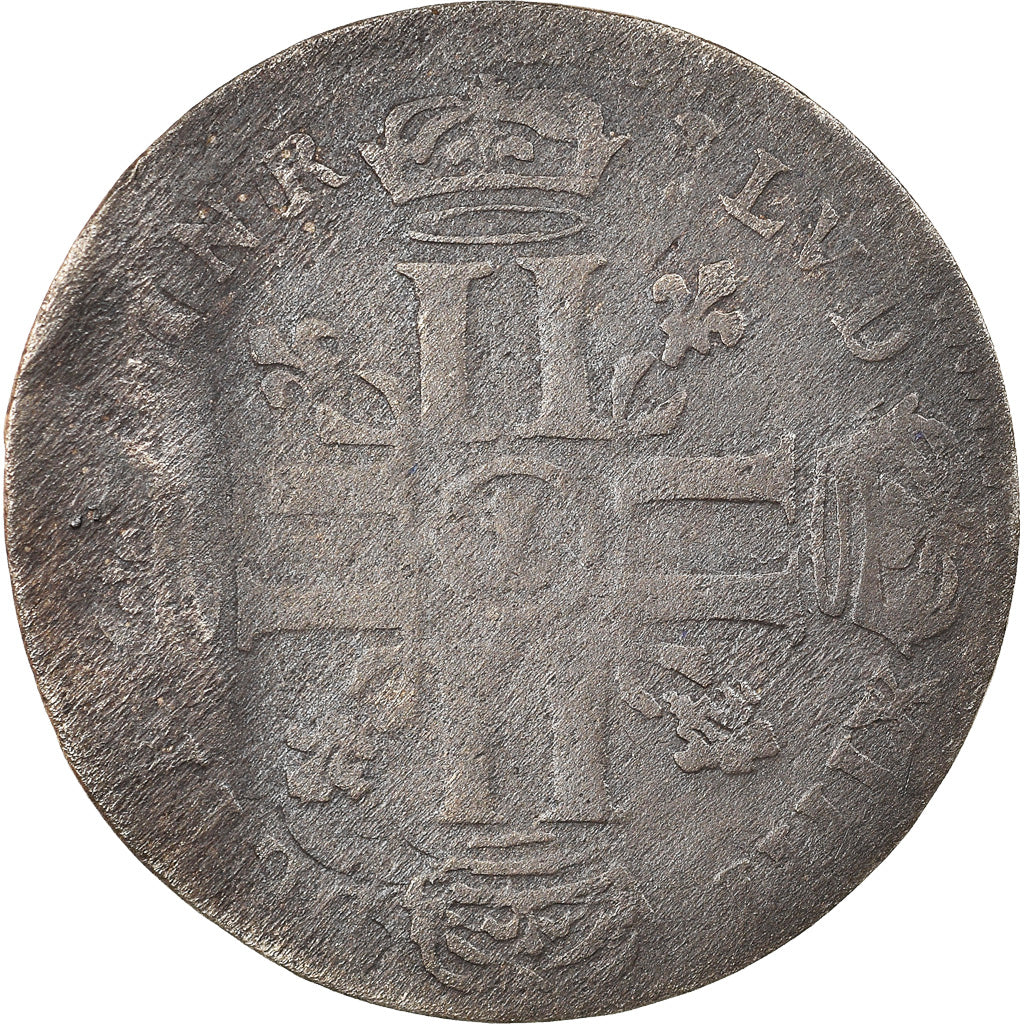 Coin, France, Louis XIV, Quinzain aux 8 L, 1693, Lille, Rare, F(12-15), Billon