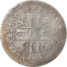 Moneta, Francia, Louis XIV, Quinzain aux 8 L, 1693, Lille, Rare, MB, Biglione